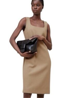 Banana Republic Sleeveless Camel Sheath Dress - Classic Workwear